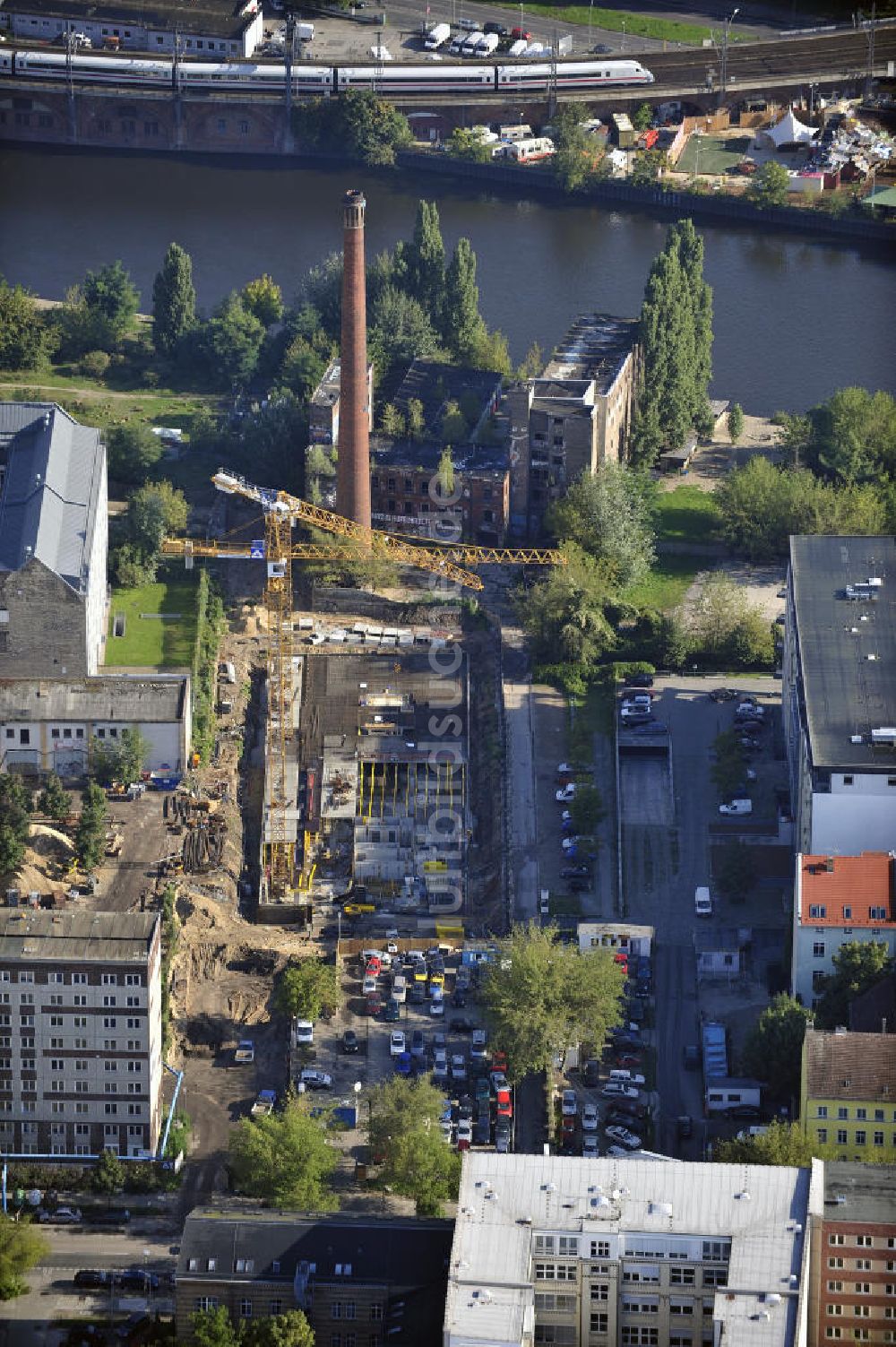 Luftbild Berlin - Neubau der Hochtief-Zentrale in Berlin-Mitte