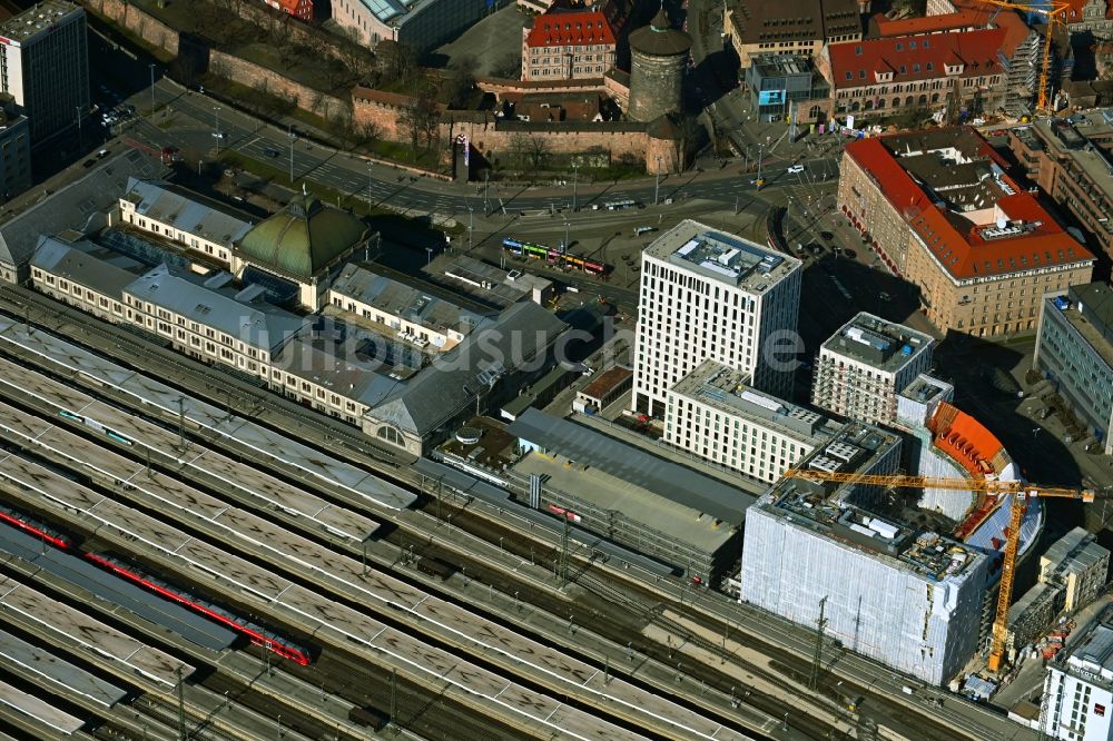 Luftaufnahme Nürnberg - Neubau der Hotelanlage Tafelhof Palais in Nürnberg im Bundesland Bayern, Deutschland