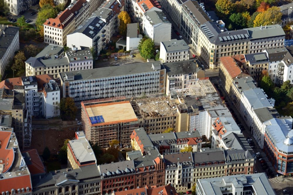 Luftbild Leipzig - Neubau eines Hotels der Firma Travel24 in Leipzig im Bundesland Sachsen