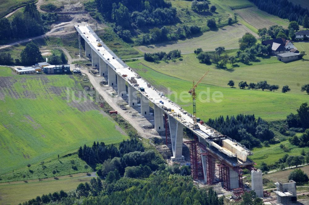 Weißenbrunn am Forst von oben - Neubau der ICE- Talbrücke Weißenbrunn am Forst