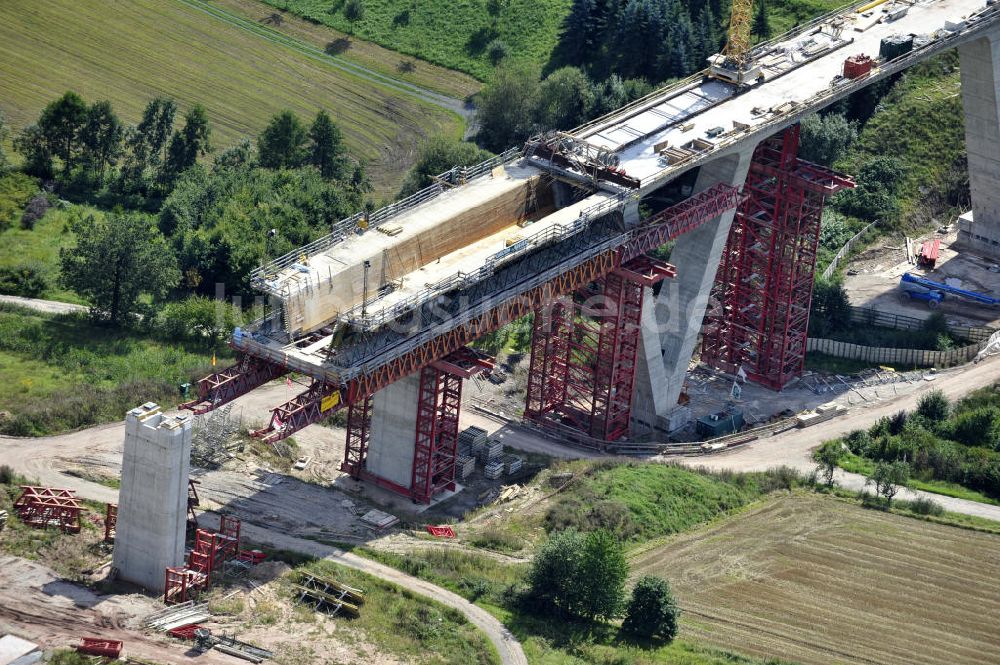 Weißenbrunn am Forst von oben - Neubau der ICE- Talbrücke Weißenbrunn am Forst