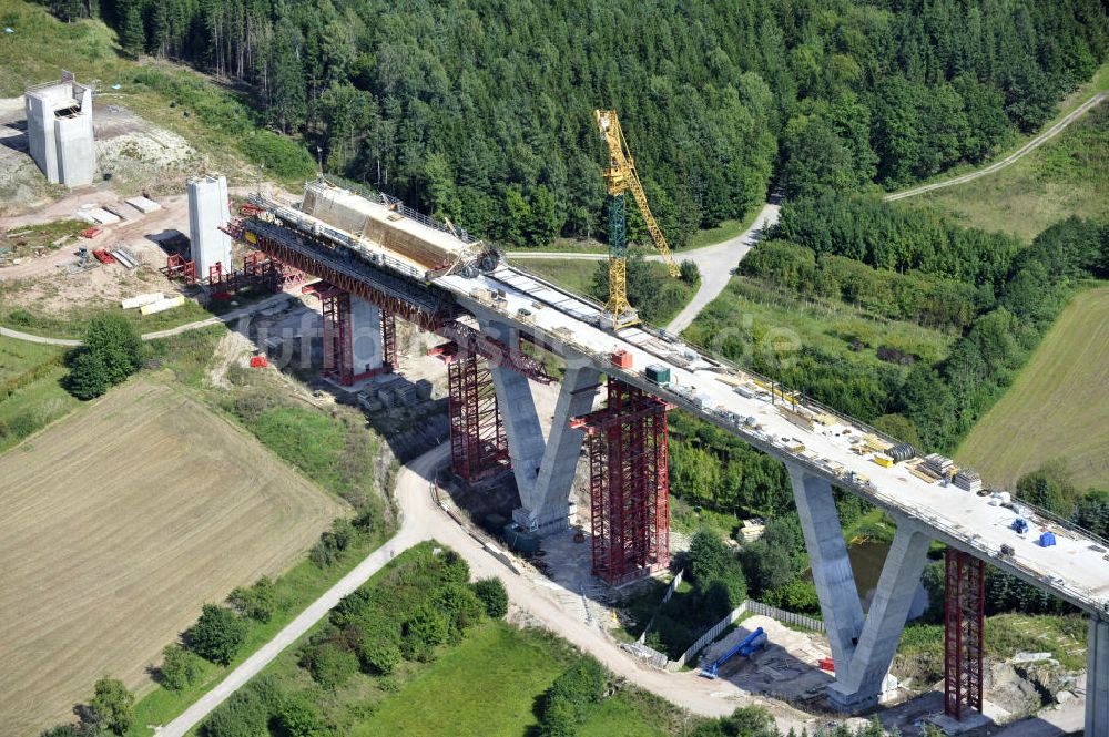 Luftaufnahme Weißenbrunn am Forst - Neubau der ICE- Talbrücke Weißenbrunn am Forst