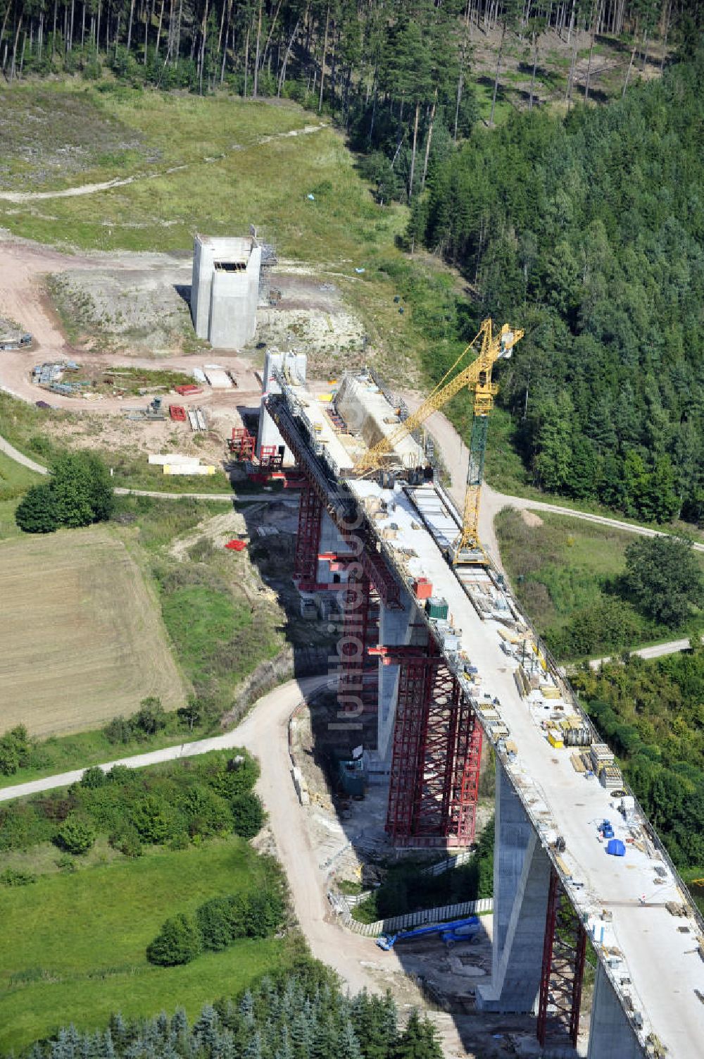 Luftbild Weißenbrunn am Forst - Neubau der ICE- Talbrücke Weißenbrunn am Forst