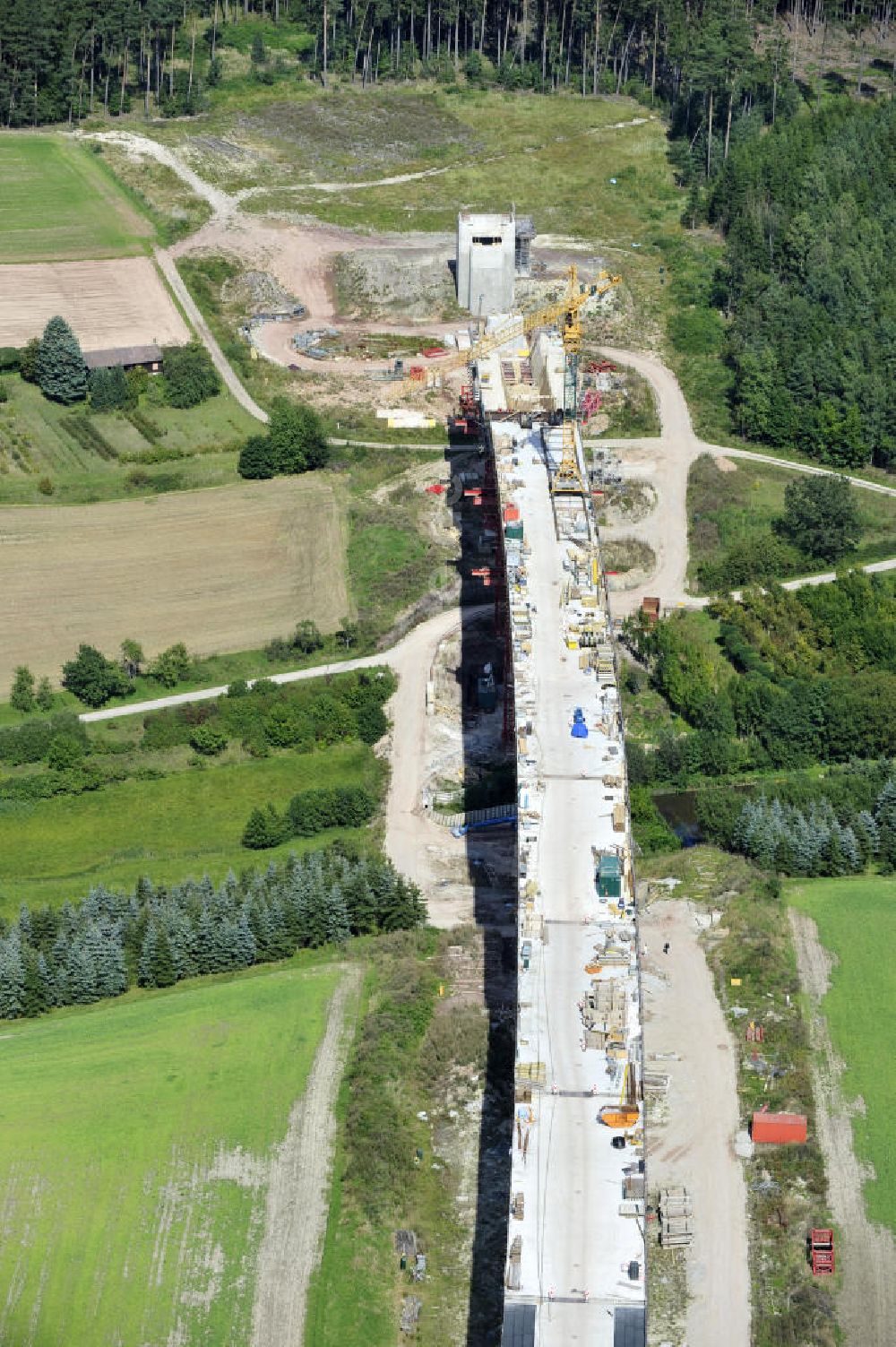 Luftaufnahme Weißenbrunn am Forst - Neubau der ICE- Talbrücke Weißenbrunn am Forst