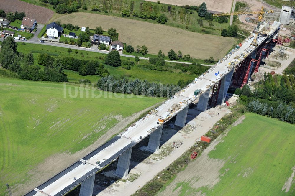 Weißenbrunn am Forst von oben - Neubau der ICE- Talbrücke Weißenbrunn am Forst