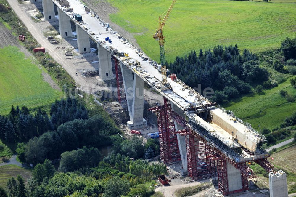 Weißenbrunn am Forst von oben - Neubau der ICE- Talbrücke Weißenbrunn am Forst