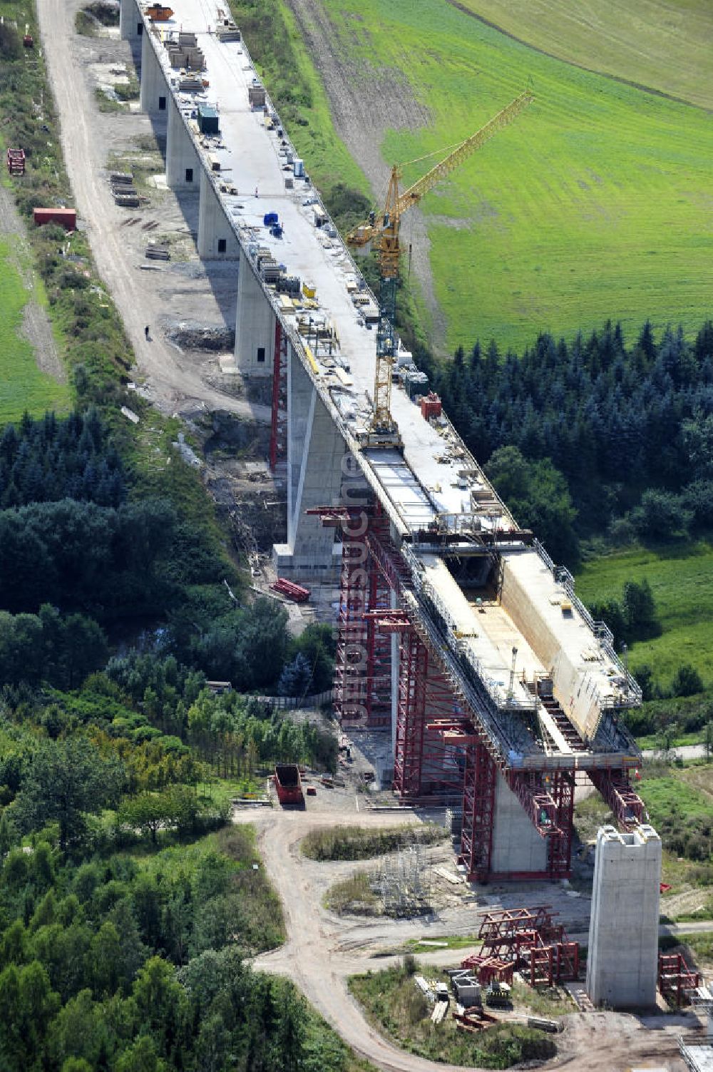 Luftbild Weißenbrunn am Forst - Neubau der ICE- Talbrücke Weißenbrunn am Forst