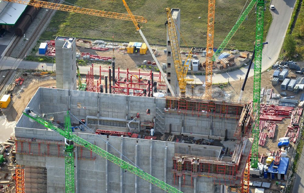 Schwarze Pumpe aus der Vogelperspektive: Neubau des IGNIS - Ersatzbrennstoff- Kraftwerk im brandenburgischen Schwarze Pumpe