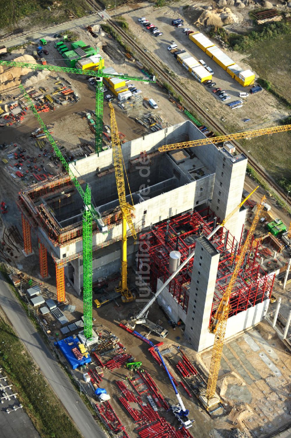 Schwarze Pumpe von oben - Neubau des IGNIS - Ersatzbrennstoff- Kraftwerk im brandenburgischen Schwarze Pumpe