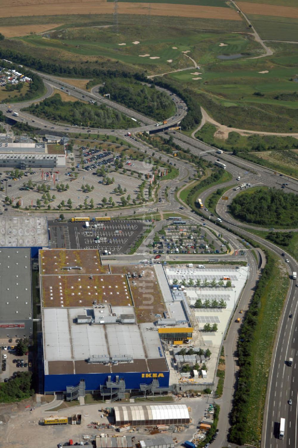 Ludwigsburg von oben - Neubau des IKEA Einrichtungshaus in Ludwigsburg