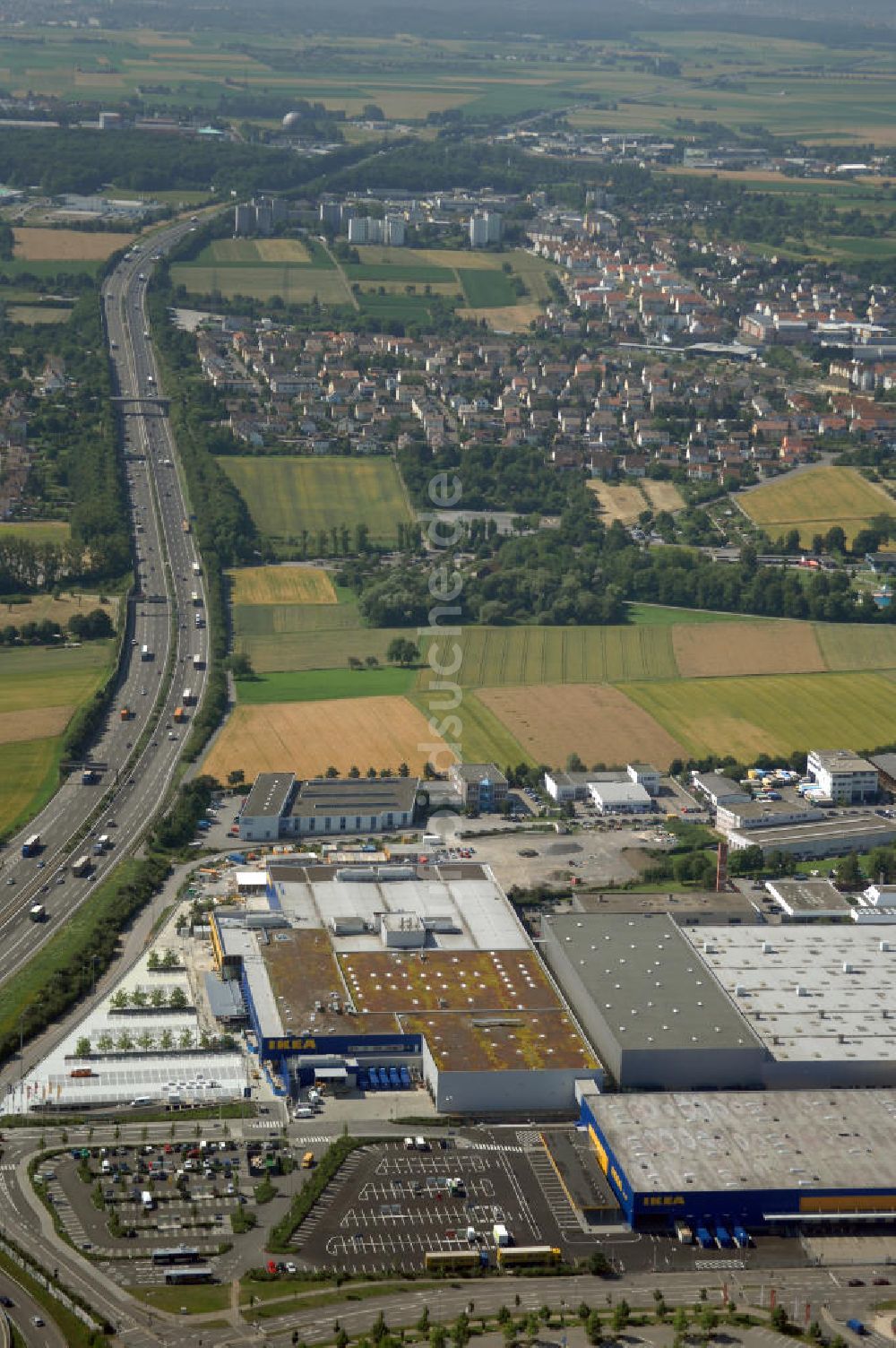 Luftbild Ludwigsburg - Neubau des IKEA Einrichtungshaus in Ludwigsburg