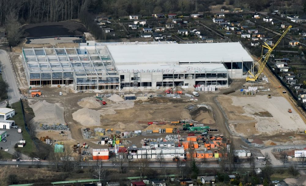 Magdeburg von oben - Neubau eines IKEA- Einrichtungshauses - Möbelmarkt in Magdeburg im Bundesland Sachsen-Anhalt