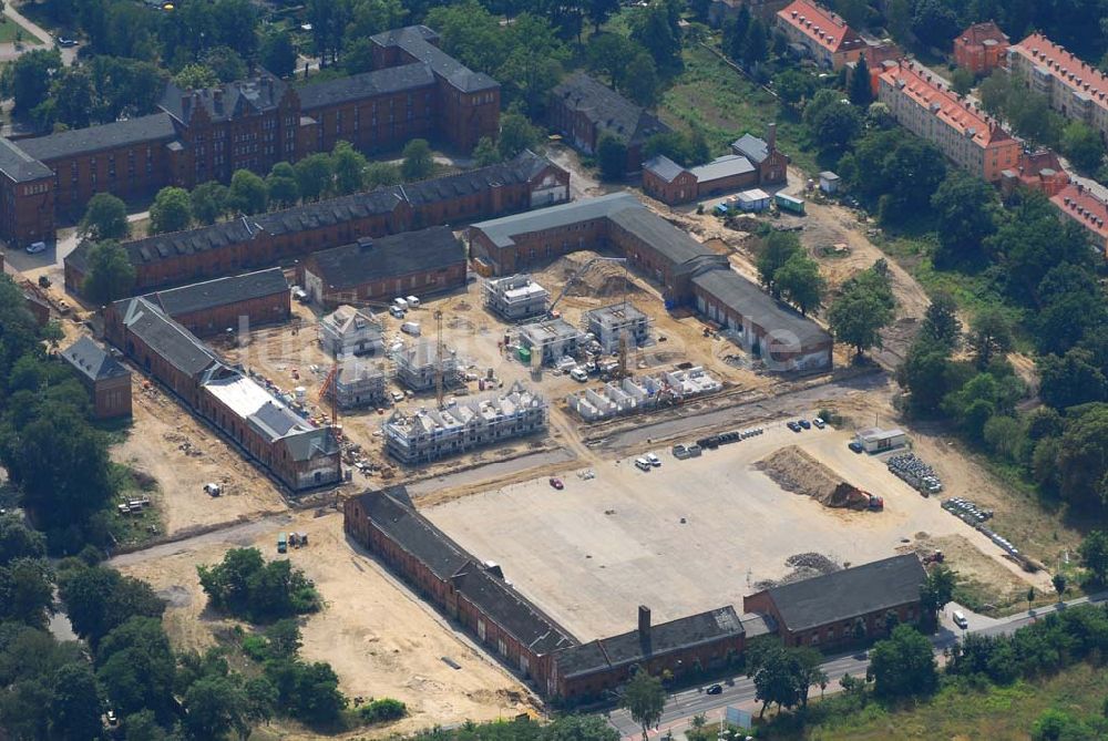 Luftbild Potsdam - Neubau innerhalb des alten Kasernengeländes an der Pappelallee am Bornstedter Feld in Potsdam