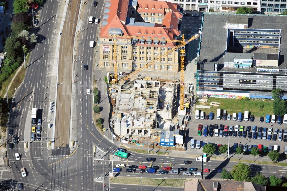 Leipzig aus der Vogelperspektive: Neubau des InterCityHotels in Leipzig im Bundesland Sachsen