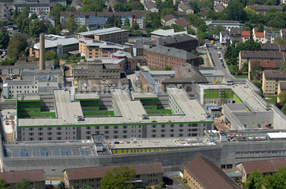 Frankfurt am Main von oben - Neubau der Justizvollzugsanstalt Frankfurt am Main I (JVA I) im Frankfurter Stadtteil Preungesheim