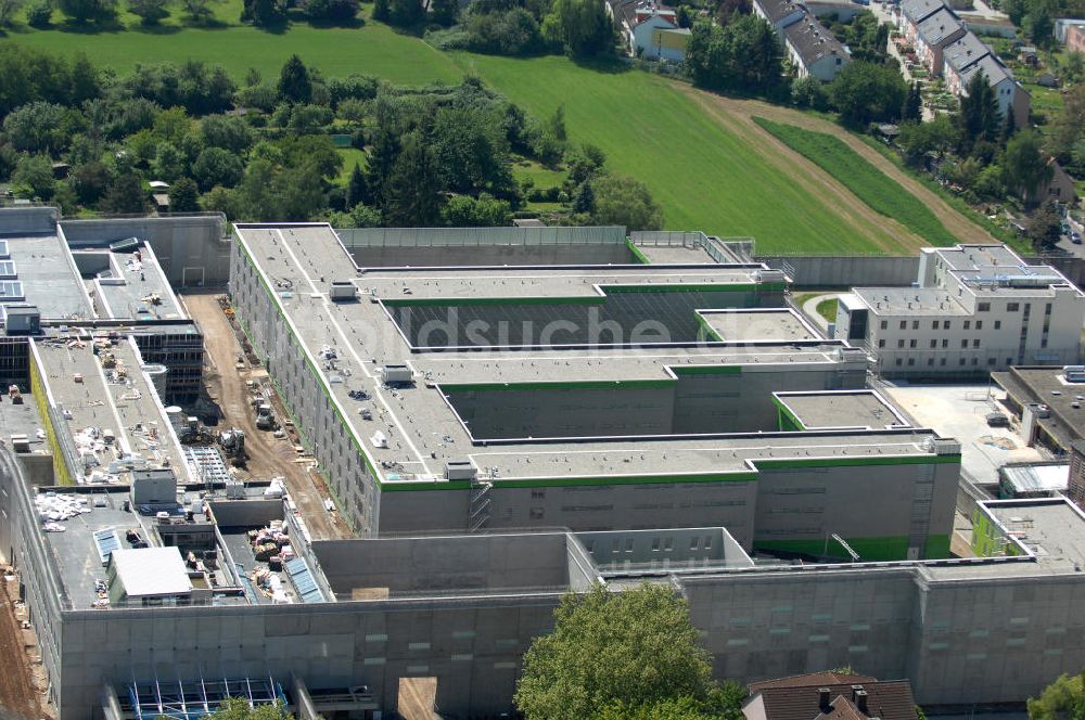 Frankfurt am Main von oben - Neubau der Justizvollzugsanstalt Frankfurt am Main I (JVA I) im Frankfurter Stadtteil Preungesheim