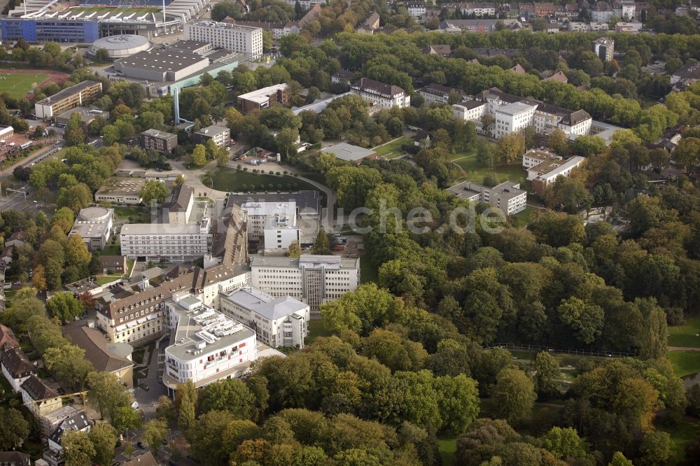 Luftbild Bochum - Neubau an der Klinik fuer Gefäßchirurgie im St. Josef-Hospital in Bochum im Bundesland Nordrhein-Westfalen