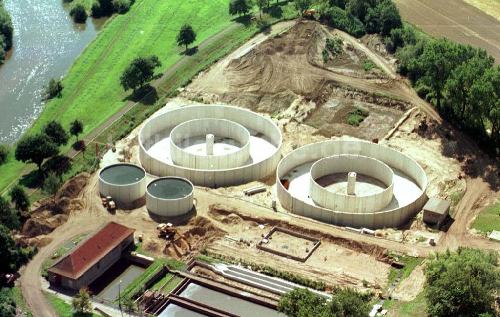 Luftbild Forst / BRB - Neubau eines Klärwerkes am Stadtrand von Forst am Neißeufer.