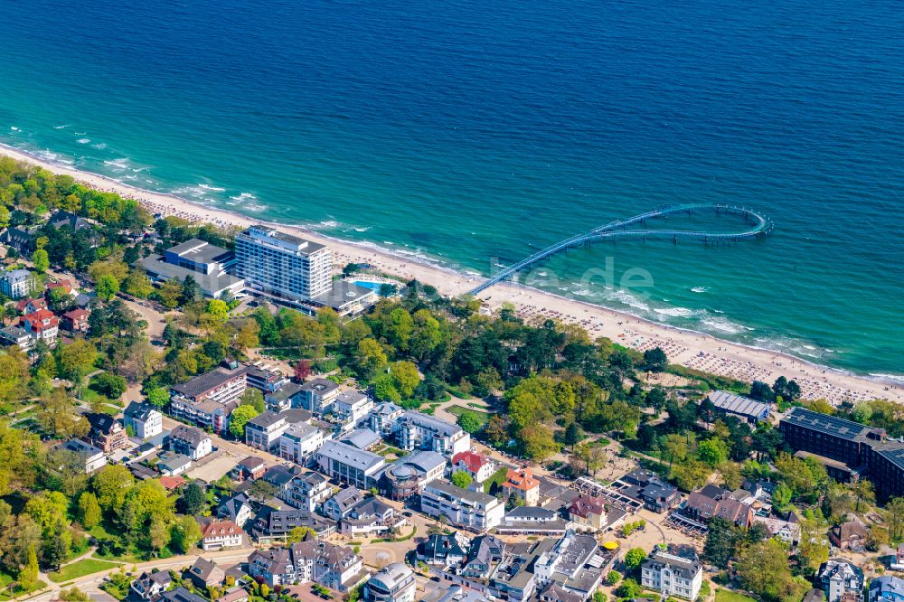 Luftbild Timmendorfer Strand - Neubau Konstruktion der Seebrücke über die Ostsee in Timmendorfer Strand im Bundesland Schleswig-Holstein, Deutschland