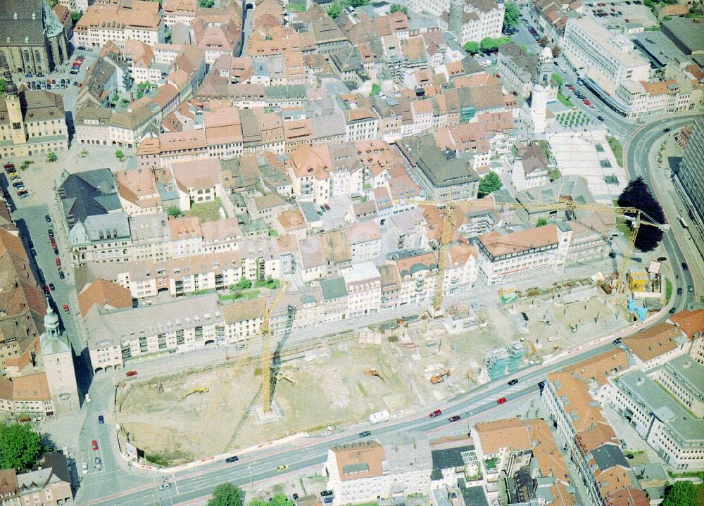 Bautzen von oben - Neubau Kornmarkt- Center in Bautzen im Bundesland Sachsen, Deutschland