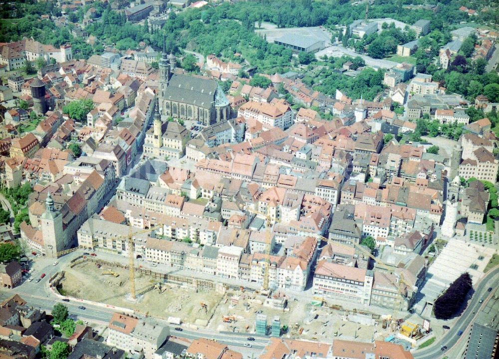 Bautzen aus der Vogelperspektive: Neubau Kornmarkt- Center in Bautzen im Bundesland Sachsen, Deutschland