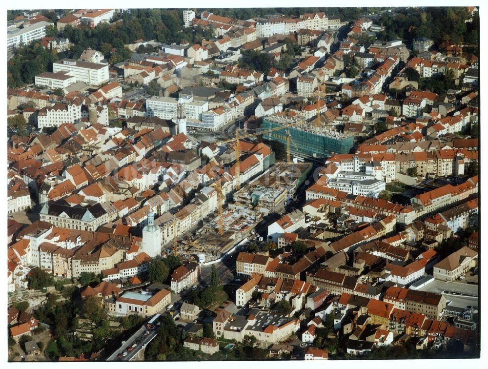 Bautzen von oben - Neubau des Kornmarkt- Center in Bautzen im Bundesland Sachsen, Deutschland