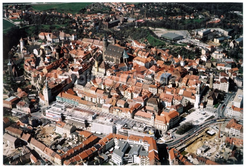 Luftaufnahme Bautzen - Neubau des Kornmarkt- Center in Bautzen im Bundesland Sachsen, Deutschland