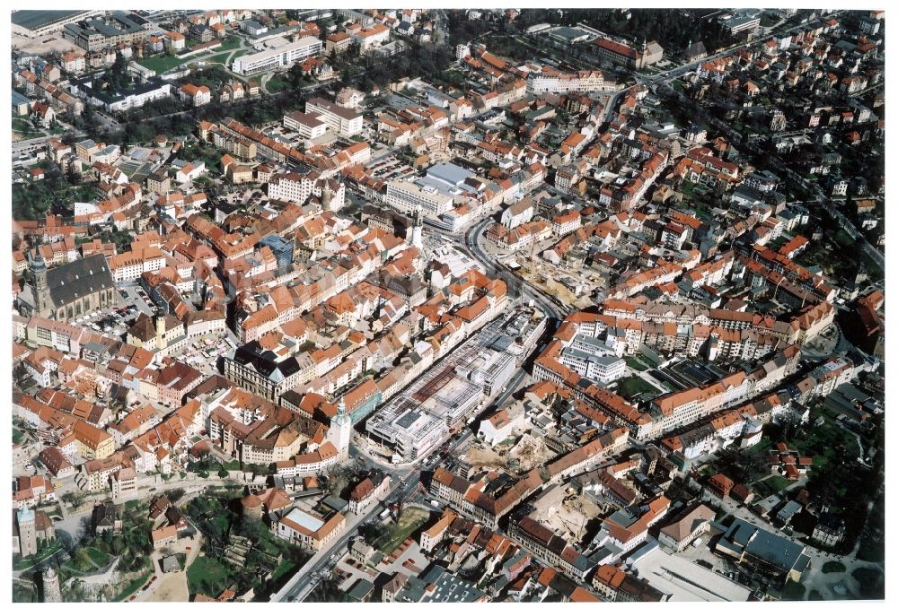 Bautzen aus der Vogelperspektive: Neubau des Kornmarkt- Center in Bautzen im Bundesland Sachsen, Deutschland