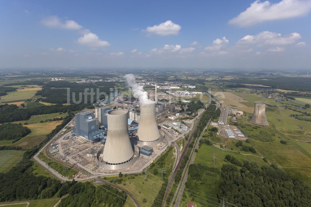 Luftaufnahme Hamm OT Schmehausen - Neubau des Kraftwerks Westfalen im Ortsteil Schmehausen in Hamm im Bundesland Nordrhein-Westfalen