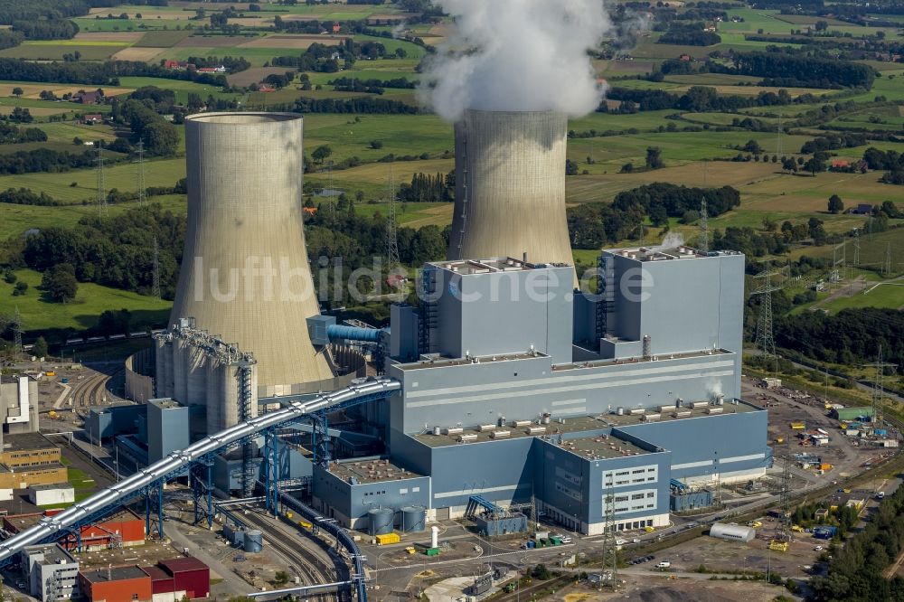 Luftbild Hamm OT Schmehausen - Neubau des Kraftwerks Westfalen im Ortsteil Schmehausen in Hamm im Bundesland Nordrhein-Westfalen