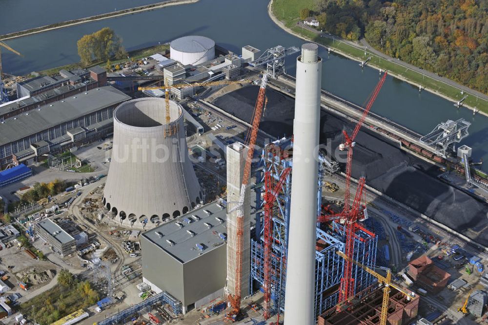 Karlsruhe von oben - Neubau Kraftwerksblock Karlsruhe