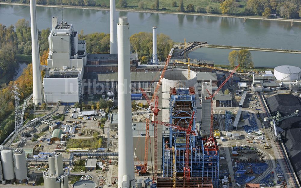 Karlsruhe aus der Vogelperspektive: Neubau Kraftwerksblock Karlsruhe