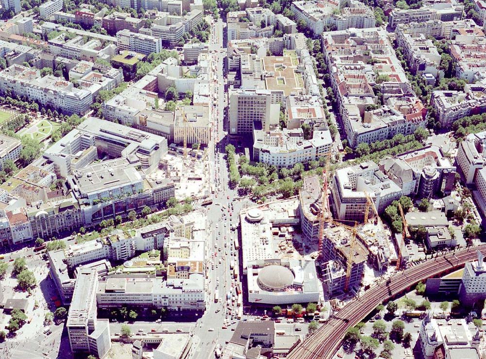 Luftbild Berlin Charlottenburg - Neubau des Kranzlerecks und Abriß des Panoptikums am Kurfürstendamm in Berlin - Charlottenburg.