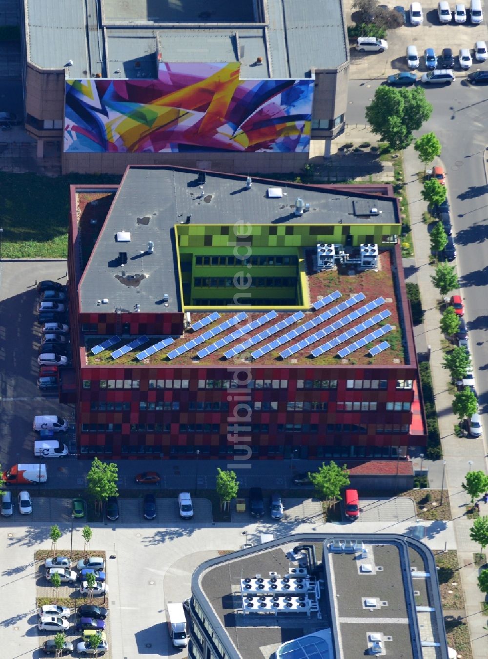 Luftaufnahme Leipzig - Neubau des Labor- u. Bürogebäudes Bio Cube in Leipzig im Bundesland Sachsen