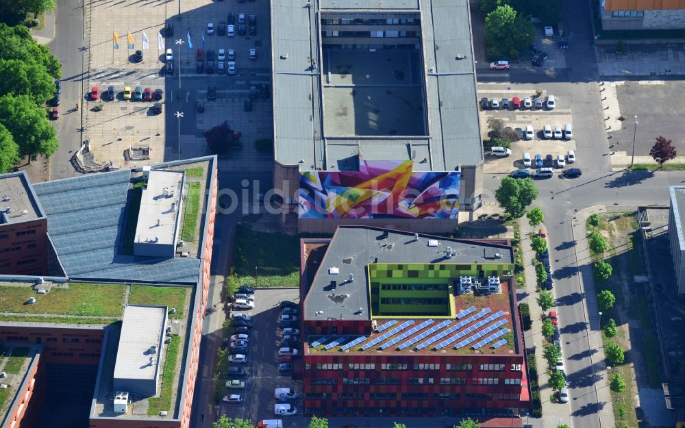 Leipzig von oben - Neubau des Labor- u. Bürogebäudes Bio Cube in Leipzig im Bundesland Sachsen