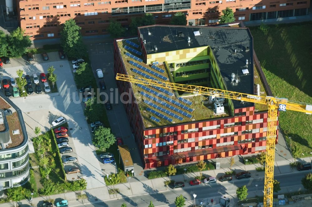 Leipzig aus der Vogelperspektive: Neubau des Labor- u. Bürogebäudes Bio Cube in Leipzig im Bundesland Sachsen