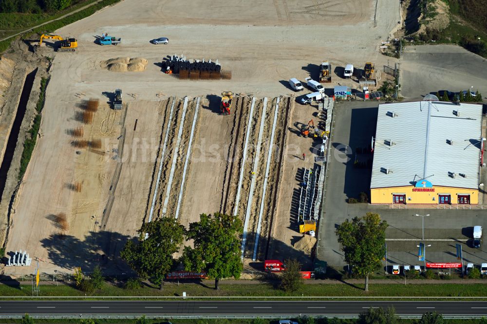 Luftbild Hönow - Neubau Lagerhallen Selfstorage- Gebäude - Neubau in Hönow im Bundesland Brandenburg, Deutschland