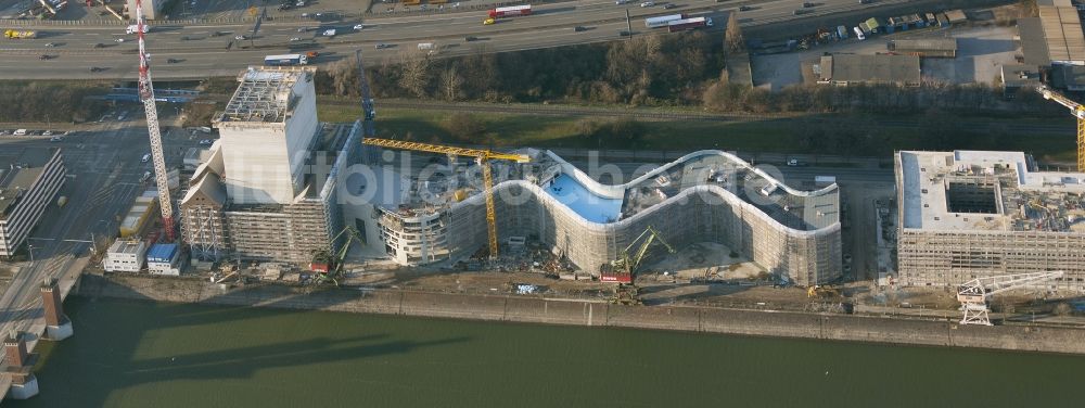 Duisburg von oben - Neubau Landesarchiv NRW Abteilung Rheinland in Duisburg im Bundesland Nordrhein-Westfalen