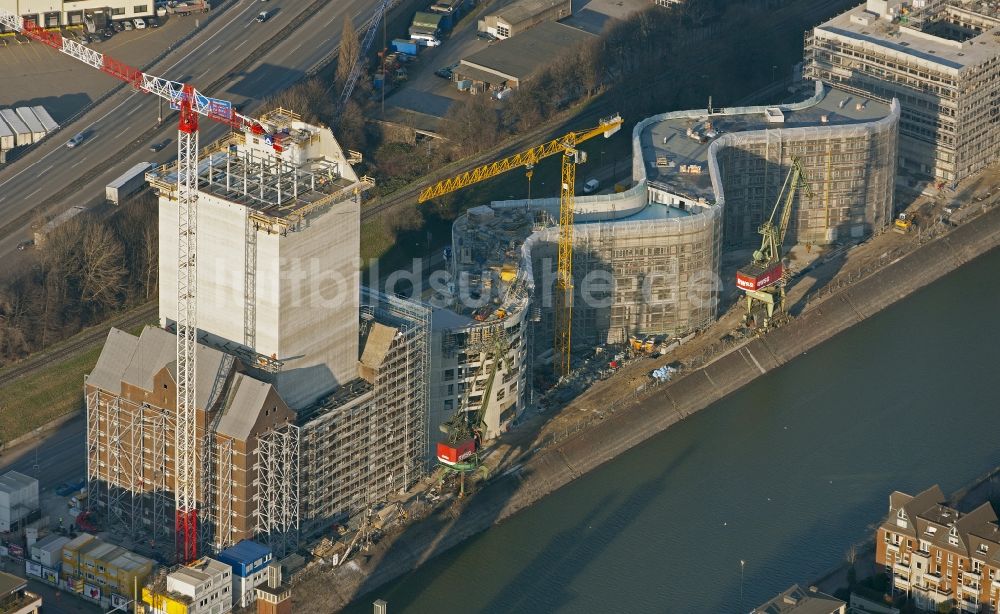 Luftbild Duisburg - Neubau Landesarchiv NRW Abteilung Rheinland in Duisburg im Bundesland Nordrhein-Westfalen