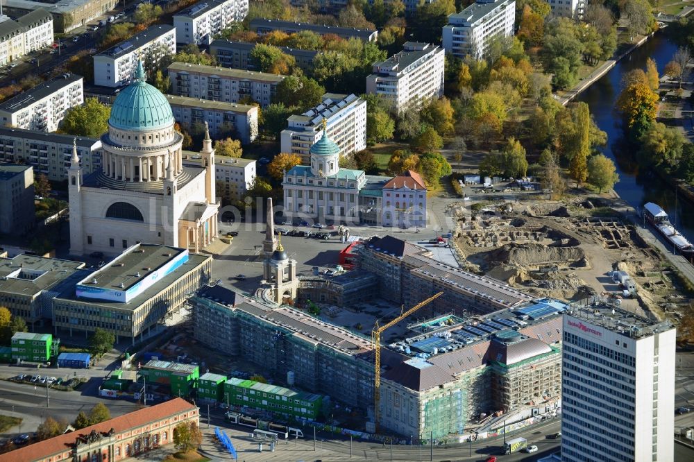 Potsdam von oben - Neubau des Landtages in Potsdam im Bundesland Brandenburg