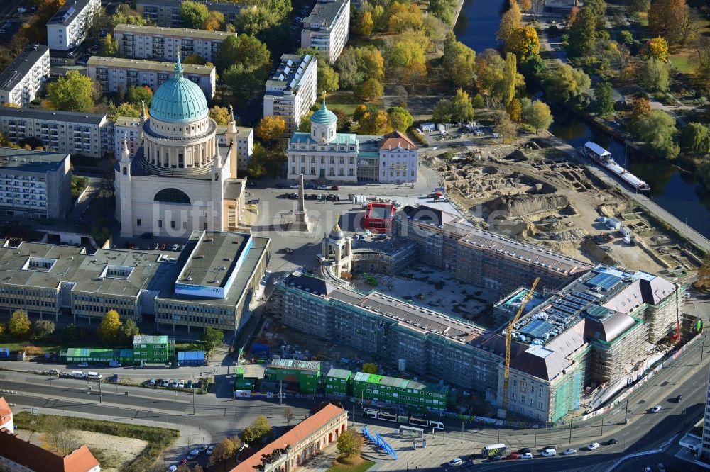 Potsdam aus der Vogelperspektive: Neubau des Landtages in Potsdam im Bundesland Brandenburg