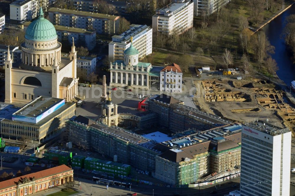 Potsdam von oben - Neubau des Landtages in Potsdam im Bundesland Brandenburg