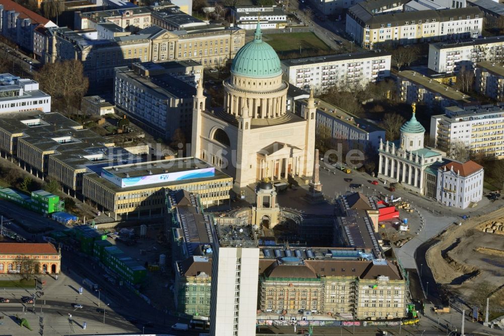 Potsdam aus der Vogelperspektive: Neubau des Landtages in Potsdam im Bundesland Brandenburg