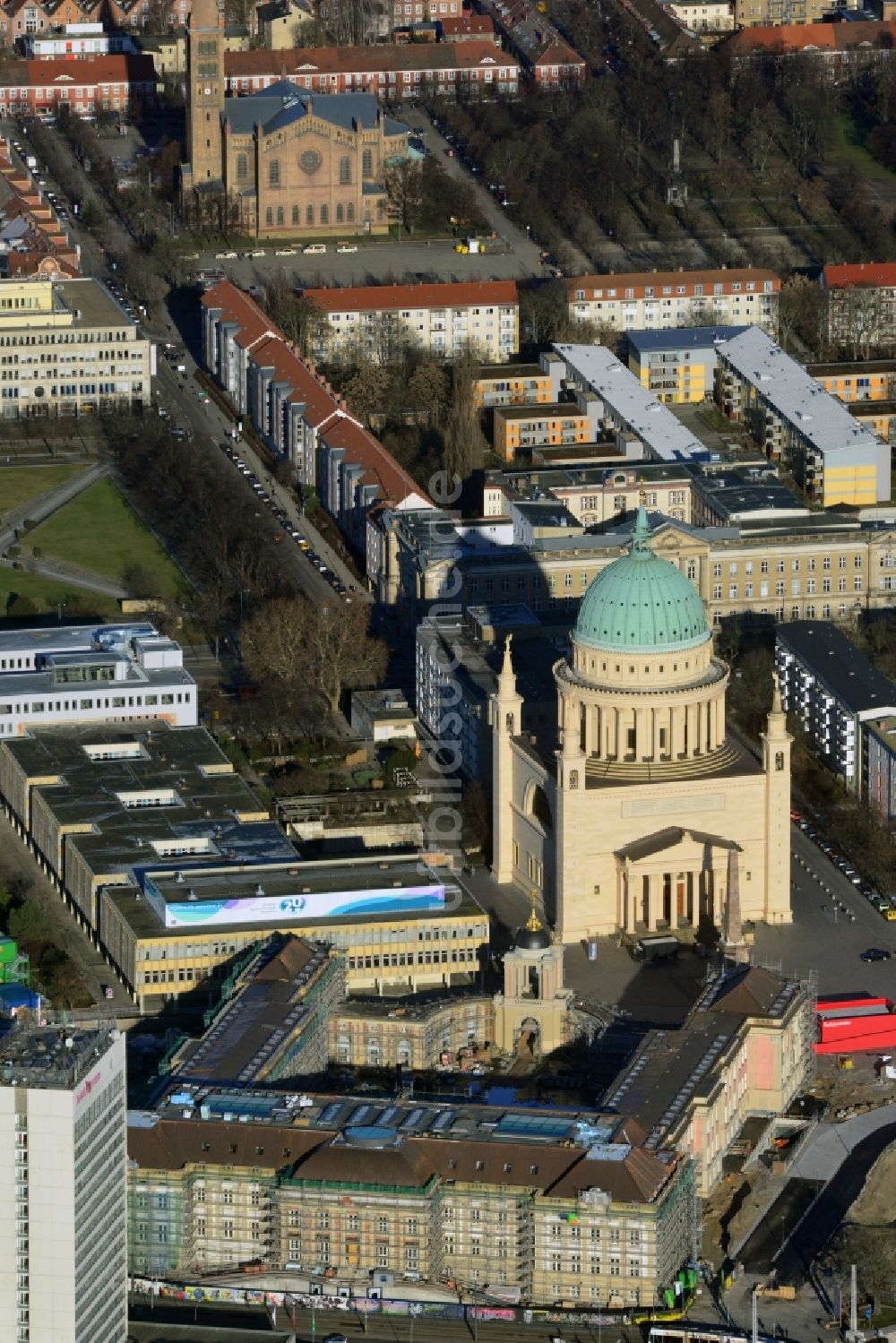 Luftaufnahme Potsdam - Neubau des Landtages in Potsdam im Bundesland Brandenburg