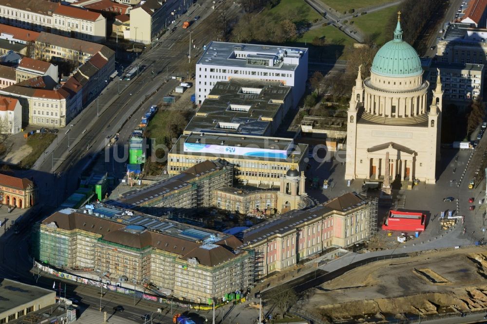 Potsdam aus der Vogelperspektive: Neubau des Landtages in Potsdam im Bundesland Brandenburg