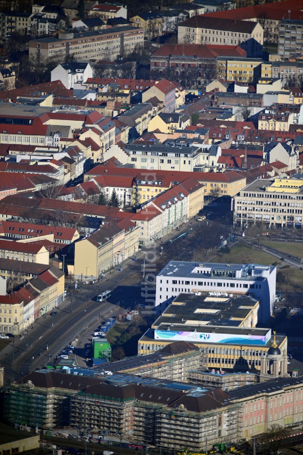 Luftaufnahme Potsdam - Neubau des Landtages in Potsdam im Bundesland Brandenburg