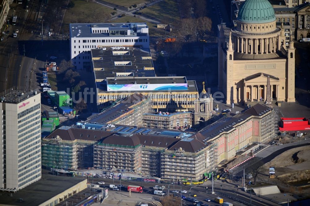 Potsdam von oben - Neubau des Landtages in Potsdam im Bundesland Brandenburg