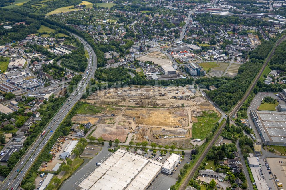 Herne aus der Vogelperspektive: Neubau des Lidl Hochregal- Lager-Gebäudekomplex und Logistikzentrum auf dem Gelände HerBo43 in Herne im Bundesland Nordrhein-Westfalen, Deutschland