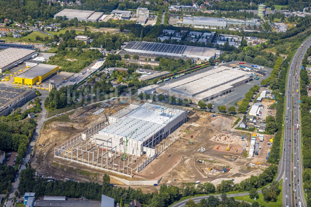 Herne aus der Vogelperspektive: Neubau des Lidl Hochregal- Lager-Gebäudekomplex und Logistikzentrum auf dem Gelände HerBo43 in Herne im Bundesland Nordrhein-Westfalen, Deutschland