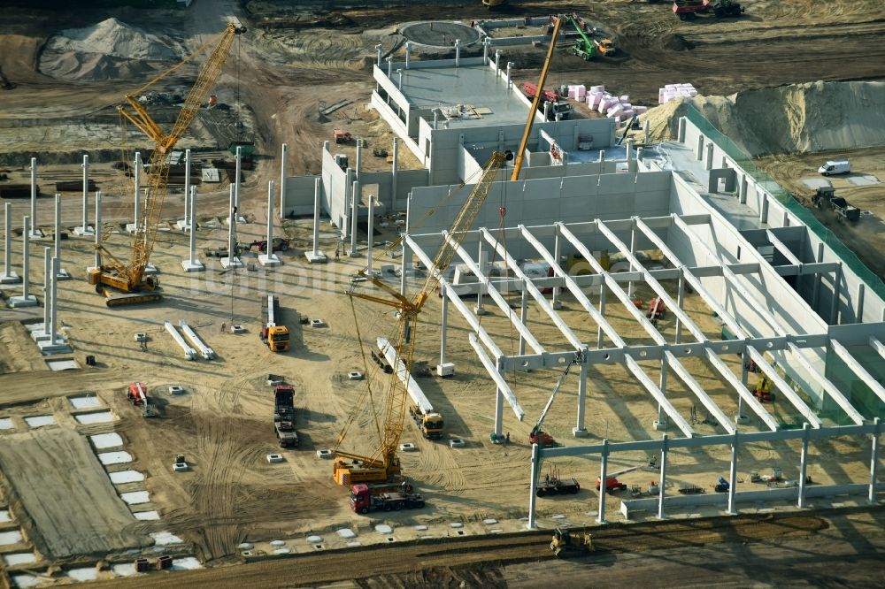 Luftaufnahme Cloppenburg - Neubau Lidl- Zentrallager und Logistikzentrum in Cloppenburg im Bundesland Niedersachsen